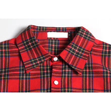 Rochie tip camasa, cu maneca lunga, model neregulat, in carouri