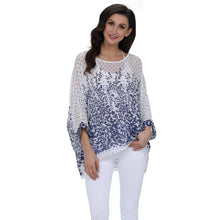 Bluze de dama, de vara, topuri ample, cu croiala gen pelerina, din sifon imprimat