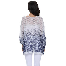Bluze de dama, de vara, topuri ample, cu croiala gen pelerina, din sifon imprimat