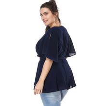 Bluza de dama, din sifon, cu maneca despicata, cu curea in talie