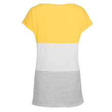 Bluza casual tip tricou, de femei, cu maneci scurte si guler rotund