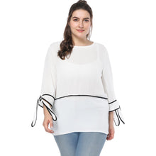 Bluza usoara de femei, din chiffon, cu guler rotund, casual