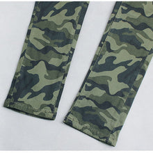 Jeans skinny imprimeu verde army, camuflaj, pantaloni de dama, pe corp, croiala tip creion, Camo jeans